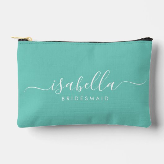 Bridesmaid Gift Blue Aqua Zubehörtasche (Vorderseite)