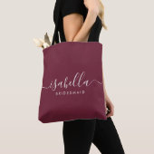 Bridesmaid Gift Burgundy Personalisiert Tasche (Von Nahem)
