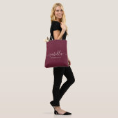 Bridesmaid Gift Burgundy Personalisiert Tasche (Am Model)