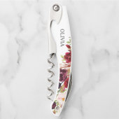 Bridesmaid Gift Cork Screw - Burgundy Marsala Kellnermesser (Vorderseite)