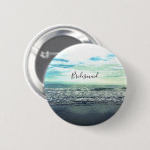 Bridesmaid Gift Gastgeschenk Beach Abstrakt Button (Vorne & Hinten)