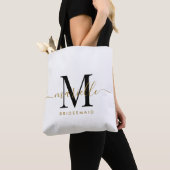 Bridesmaid Gift Gold Black Monogram White Tasche (Von Nahem)