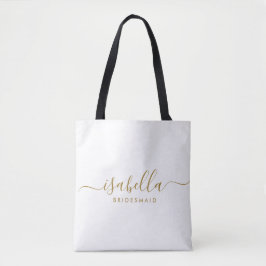 Bridesmaid Gift Gold Name Tasche