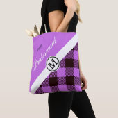 Bridesmaid Gift Orchid Kariert Tartan Personalisie Tasche (Von Nahem)