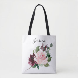 Bridesmaid Gift Personalisiert Tote Bag Burgundy Tasche