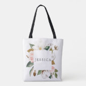 Bridesmaid Gift Personalisiert Tote Bag Magnolia Tasche (Rückseite)