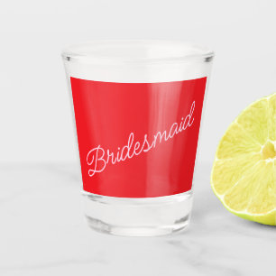 Bridesmaid Gift Red Pink Brautparty Danke Schnapsglas