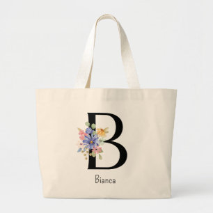 Bridesmaid Gift Wilde Blume Alphabet B Tote Bag Jumbo Stoffbeutel
