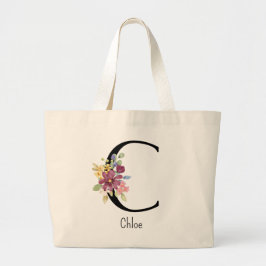 Bridesmaid Gift Wilde Blume Alphabet C Tote Beutel Jumbo Stoffbeutel
