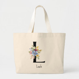 Bridesmaid Gift Wilde Blume Alphabet L Tote Bag Jumbo Stoffbeutel
