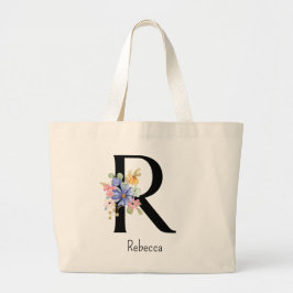Bridesmaid Gift Wilde Blume Alphabet R Tote Beutel Jumbo Stoffbeutel