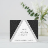 Bridesmaid-Glitzer in Schwarz und Silber Gefragt Ankündigungspostkarte (Stehend Vorderseite)