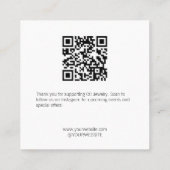 Bridesmaid Gold Blush Jewery Necklace Display Quadratische Visitenkarte (Rückseite)