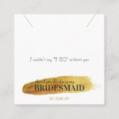Bridesmaid Gold Blush Jewery Necklace Display Quadratische Visitenkarte (Vorderseite)