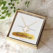 Bridesmaid Gold Blush Jewery Necklace Display Quadratische Visitenkarte