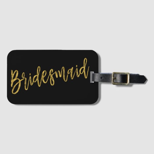 Bridesmaid Gold Foil Gepäcktasche Tag Gepäckanhänger (Vorderseite (Horizontal))