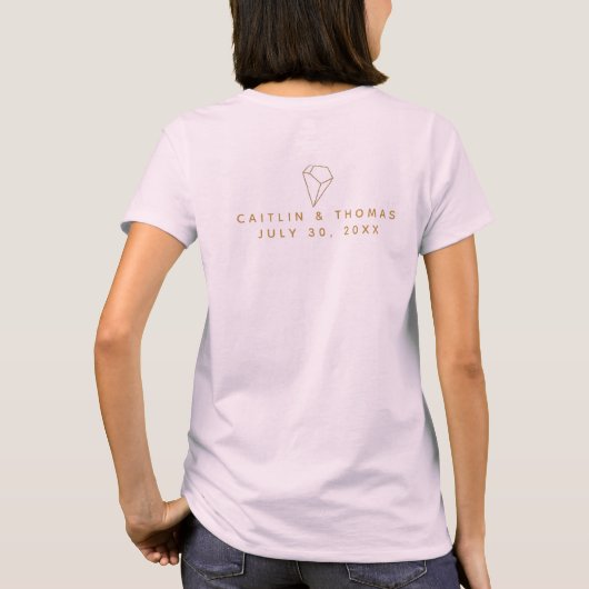 Bridesmaid Gold Glitzer Wedding Party T-Shirt (Rückseite)