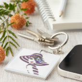 Bridesmaid Gold & Jacaranda Blume Schlüsselanhänger (Vorderseite rechts)