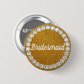 Bridesmaid gold Kristall bg Button (Vorne & Hinten)