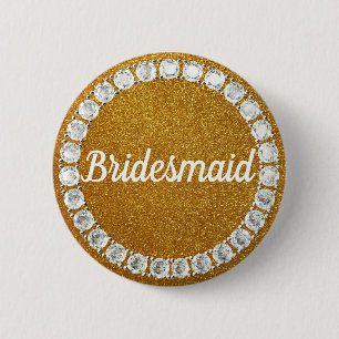 Bridesmaid gold Kristall bg Button