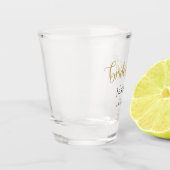 Bridesmaid Gold Script Name Datum Typografie Schnapsglas (Links)