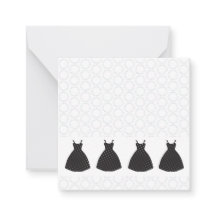 Bridesmaid Gown, Polka Dot Muster Note Card