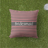 Bridesmaid Grau Pink Streifen Geschenk Gastgeschen Kissen (Golfball-Marker)
