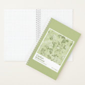 Bridesmaid Green Floral Pattern Swatch Notizblock (Innen)