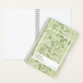 Bridesmaid Green Floral Pattern Swatch Notizblock (Innen)