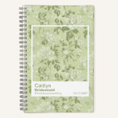 Bridesmaid Green Floral Pattern Swatch Notizblock (Vorderseite)