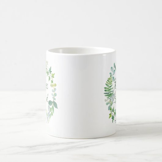 Bridesmaid Greenery Wreath Kaffeetasse (Mittel)
