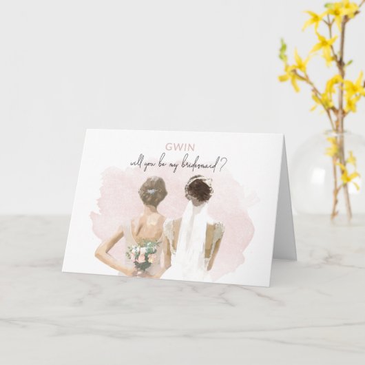 Bridesmaid - Gwin Note Card Karte (Gelbe Blume)