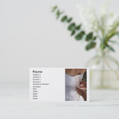 Bridesmaid hand lacing wedding dress photograph visitenkarte (Stehend Vorderseite)