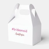 Bridesmaid Hashtag hellrosa fügen Name Brautstamm Geschenkschachtel (Rückseite)