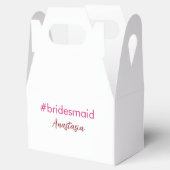 Bridesmaid Hashtag hellrosa fügen Name Brautstamm Geschenkschachtel (Geöffnet)