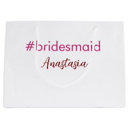 Bridesmaid Hashtag hellrosa fügen Name Brautstamm Große Geschenktüte
