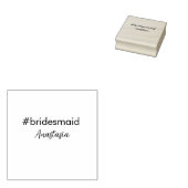 Bridesmaid Hashtag hellrosa fügen Name Brautstamm Gummistempel (Stempel)