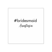 Bridesmaid Hashtag hellrosa fügen Name Brautstamm Gummistempel (Prägung)