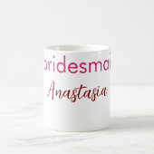 Bridesmaid Hashtag hellrosa fügen Name Brautstamm Kaffeetasse (Mittel)