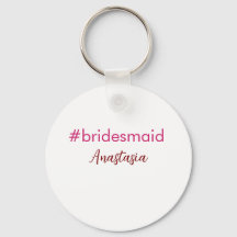 Bridesmaid Hashtag hellrosa fügen Name Brautstamm
