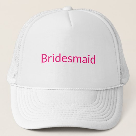 Bridesmaid heiß rosa Fuchsienweißer minimalistisch Truckerkappe (Vorderseite)