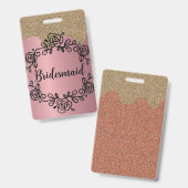 Bridesmaid Hen Night Ehefrau zu Abzeichen Lanyard Ausweis (Vorder- & Rückseite)