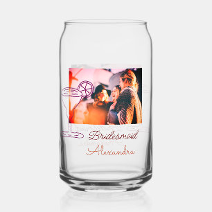 Bridesmaid hinzufügen Namen Cocktail Glas Koralle