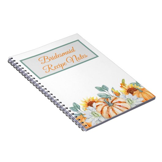 Bridesmaid Hochzeit im Herbst Rezept Gefallen Notizblock (Rechte Seite)