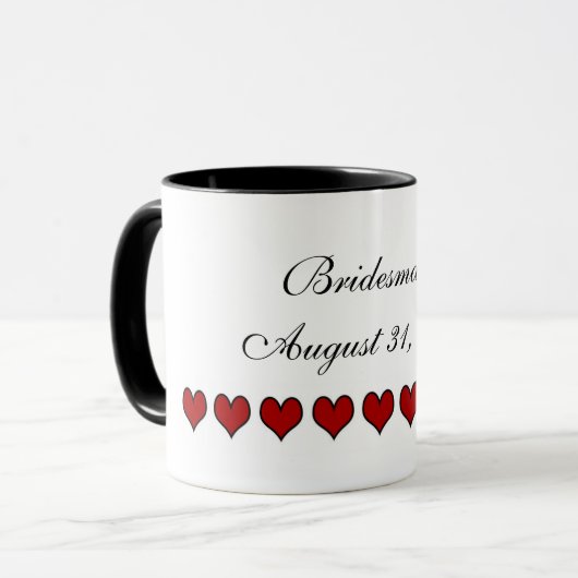 Bridesmaid | Hochzeit Tasse (Vorderseite Links)