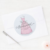 Bridesmaid Hochzeitsgeschenke Braut Personalisiert Runder Aufkleber (Umschlag)
