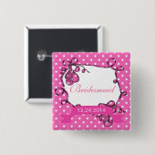 Bridesmaid-Hochzeitsknopf Button (Vorne & Hinten)