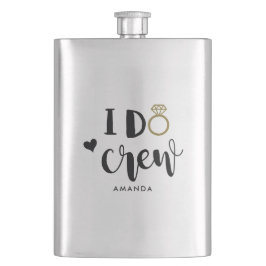 Bridesmaid I Crew Schwarzweiß Flasche Flachmann