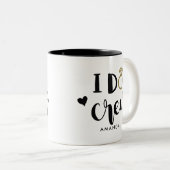 Bridesmaid I Do Crew Black and White Zweifarbige Tasse (VorderseiteRechts)