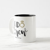 Bridesmaid I Do Crew Black and White Zweifarbige Tasse (Vorderseite Links)